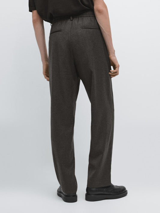 100% wool trousers with elasticated waistband