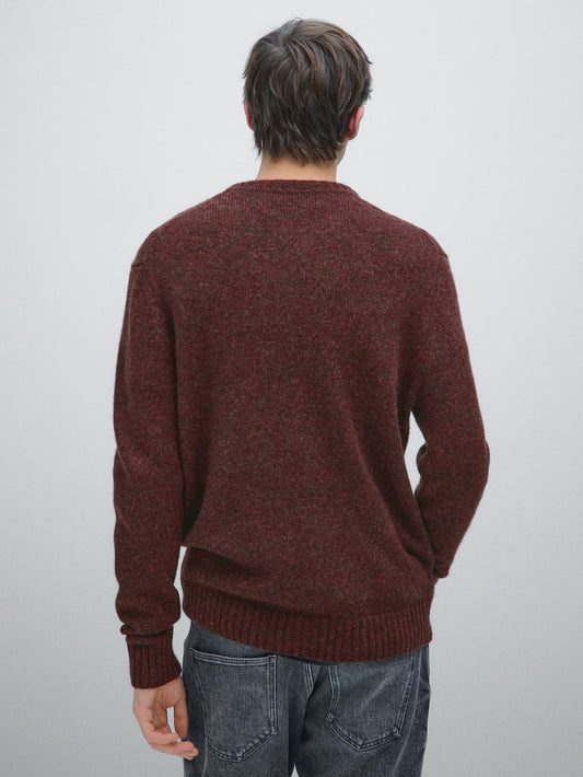 Wool blend sweater with crew neck