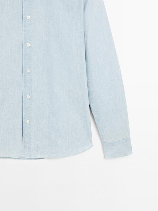 Denim slim-fit shirt