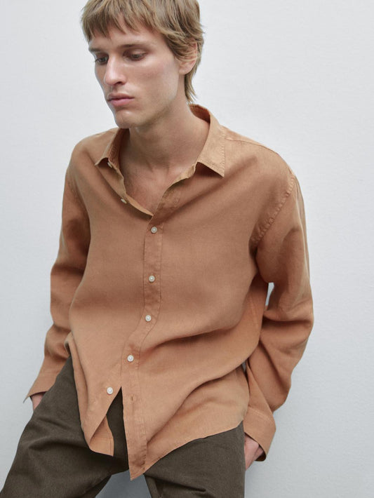 Regular fit shirt with maltinto finish