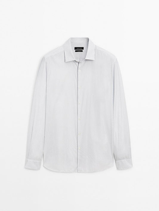 Regular fit micro-striped shirt
