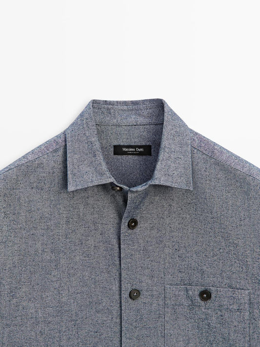 Melange overshirt with pocket