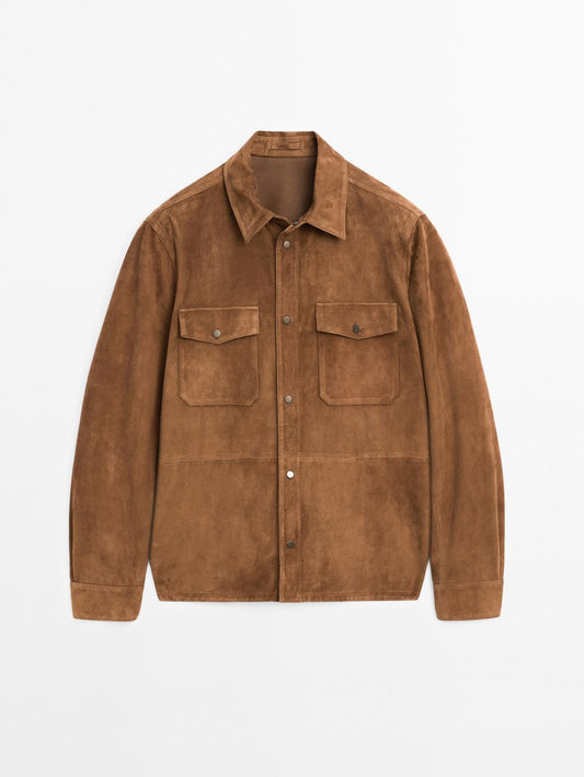 Lightweight suede leather shirt
