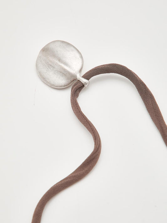 Leaf and silk cord necklace