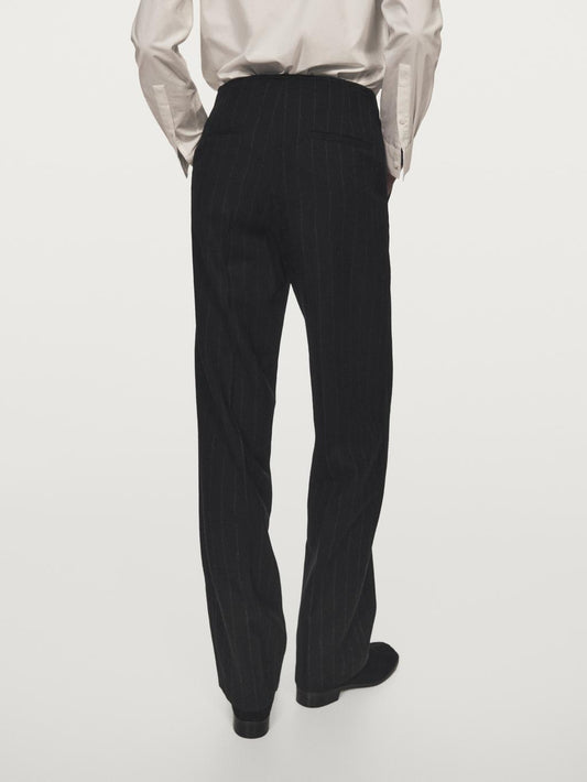 Straight-leg pinstripe trousers