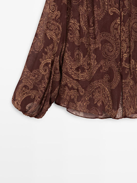 Flowing paisley print blouse