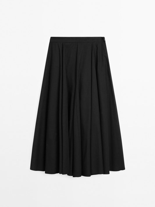 100% cotton flared skirt