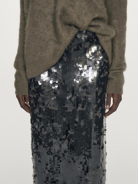 Midi skirt with sequins