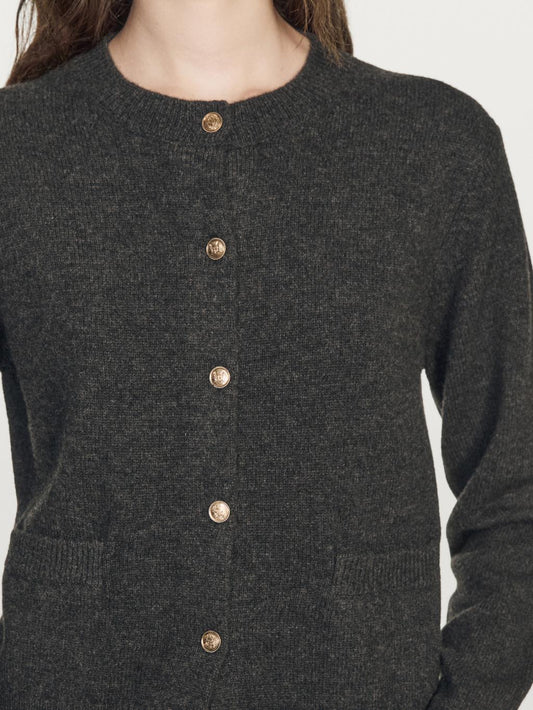 Knit cardigan with gold buttons