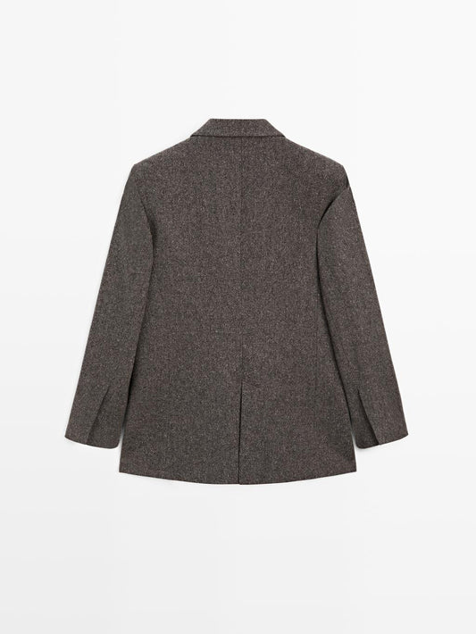 Knickerbocker yarn effect suit blazer