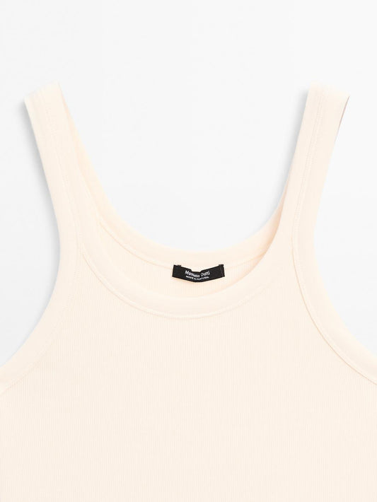 Cotton blend round neck top