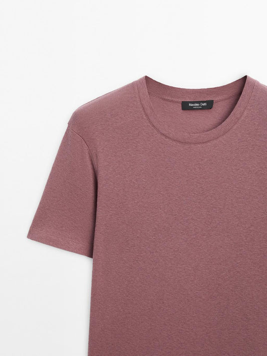 Short sleeve cotton blend T-shirt