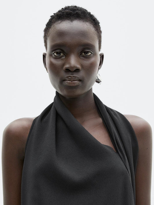 Long halter dress with back detail - LIMITED