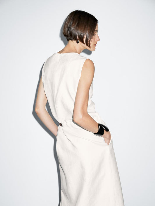 Midi dress with belt detail