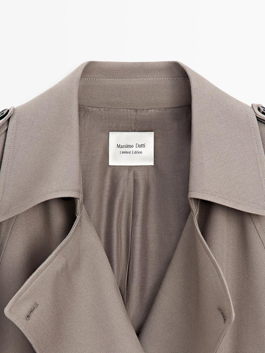 100% wool oversize trench coat - LIMITED