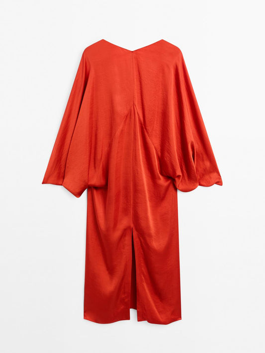 Flowing satin kimono dress - STUDIO