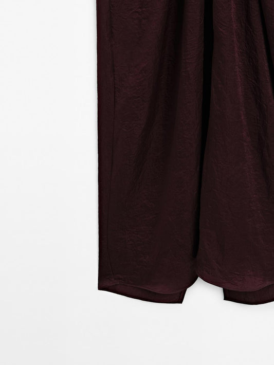 Draped satin midi dress - STUDIO