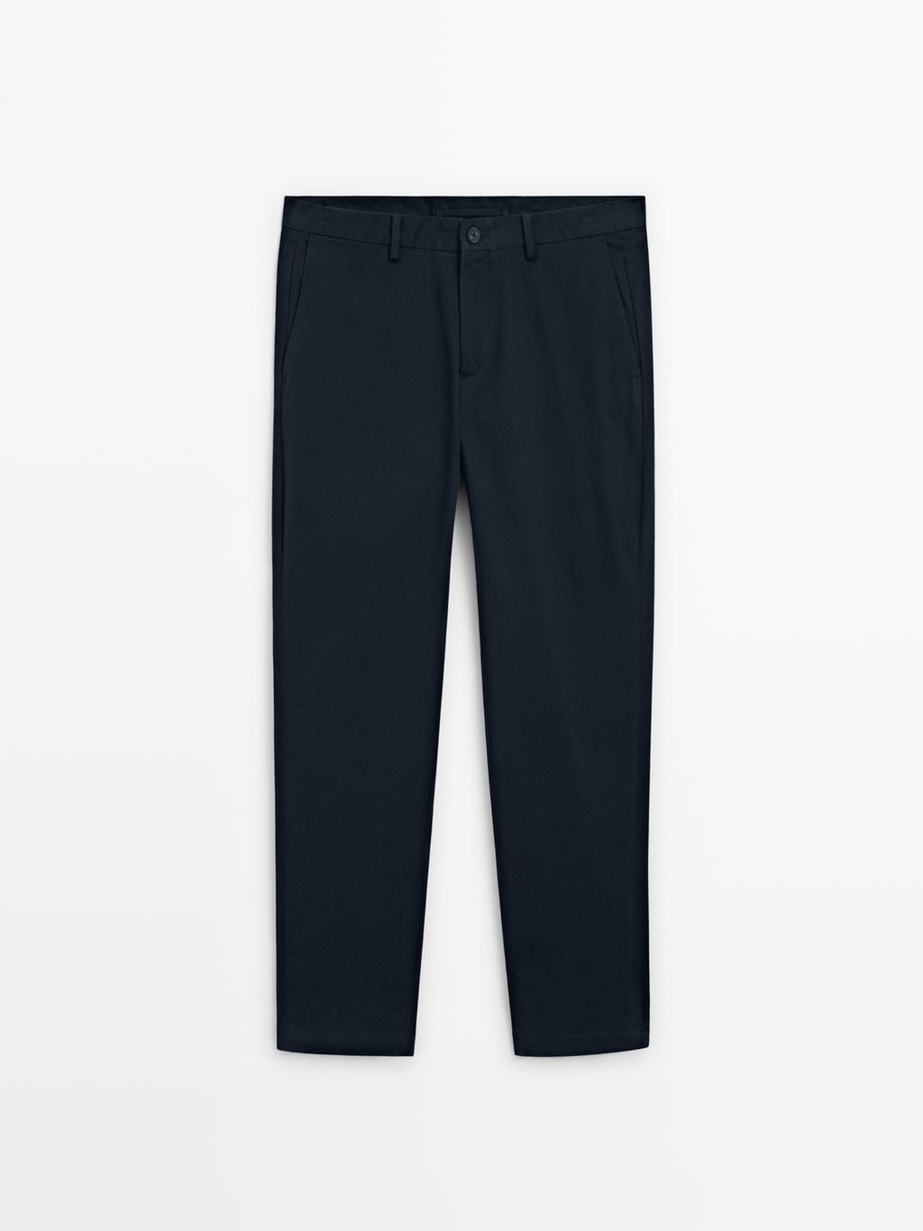 100% cotton slim fit trousers