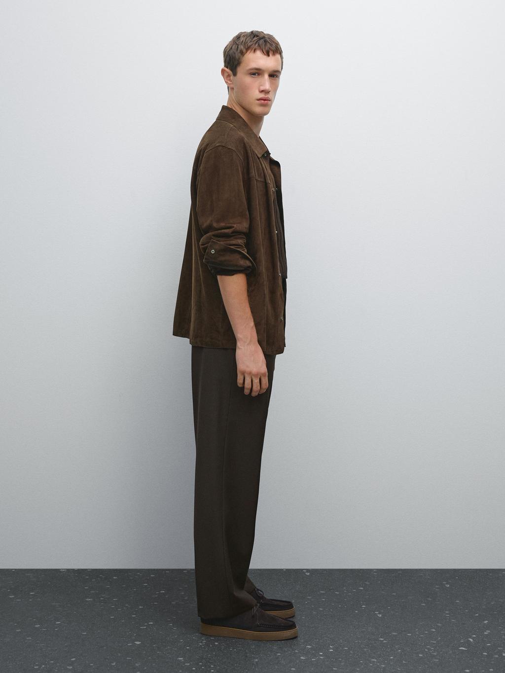 Wool blend jogger fit trousers