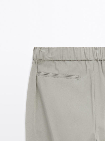 Cotton blend semi joggers