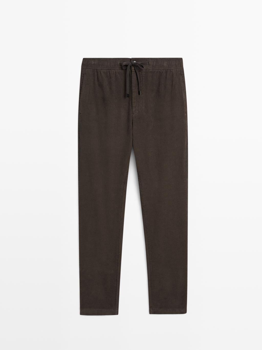 Corduroy jogger fit trousers