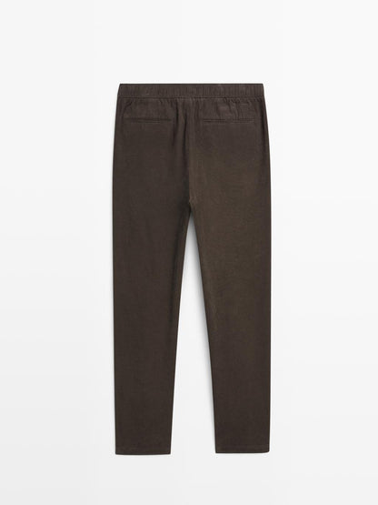 Corduroy jogger fit trousers