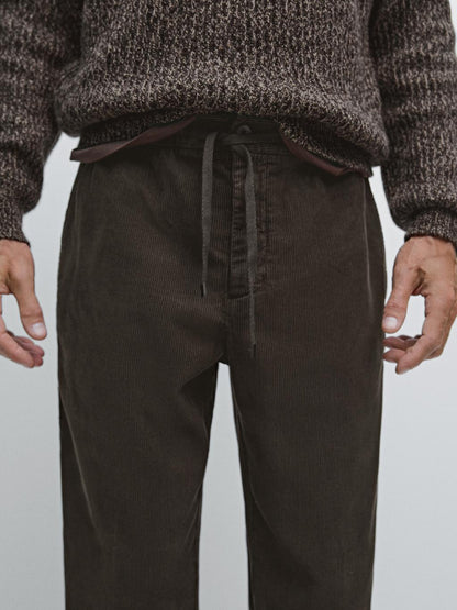 Corduroy jogger fit trousers