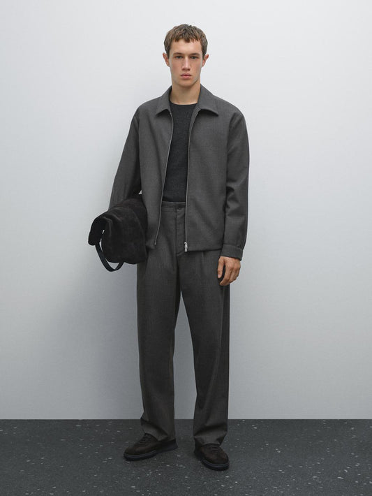 Relaxed fit pinstripe trousers