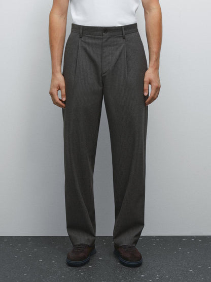 Relaxed fit pinstripe trousers