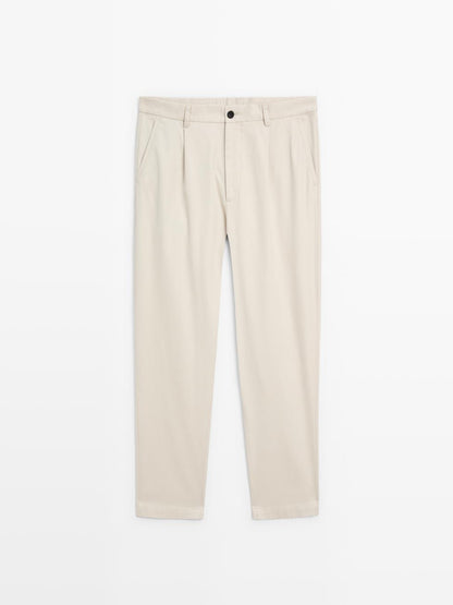 100% cotton relaxed fit trousers