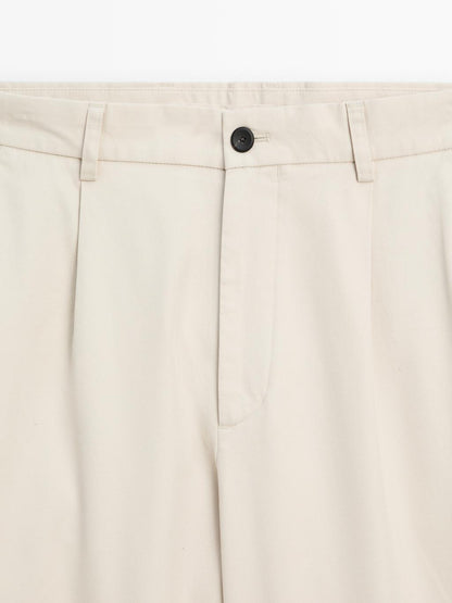 100% cotton relaxed fit trousers