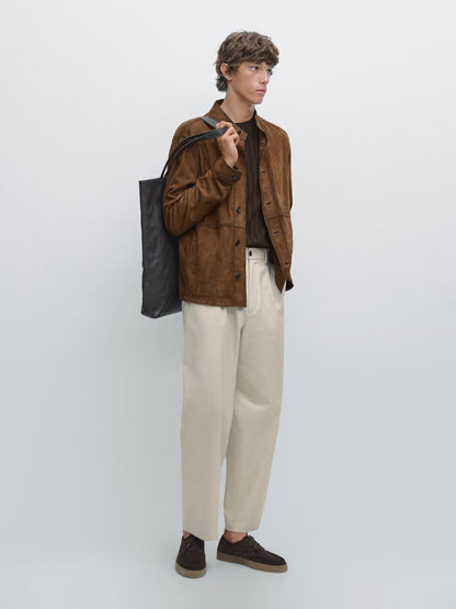 100% cotton relaxed fit trousers