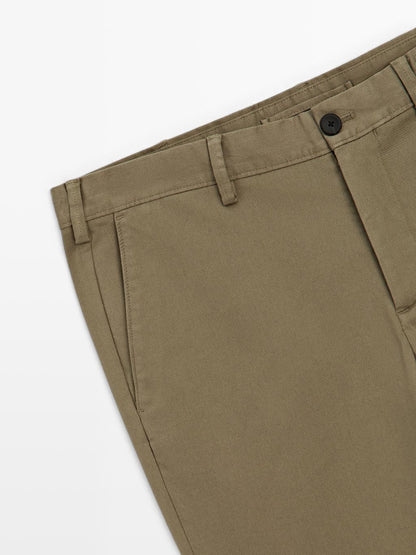 Slim fit textured trousers