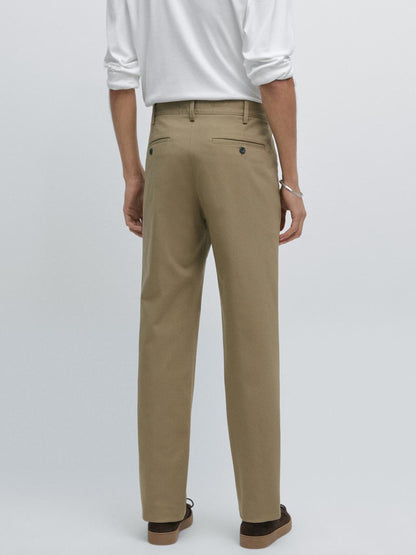 Slim fit textured trousers