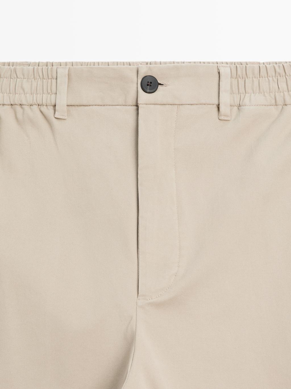 Cotton blend jogger fit trousers