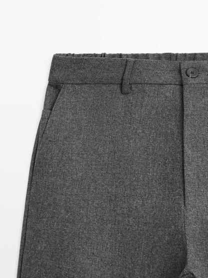 Jogger fit trousers with textured detail