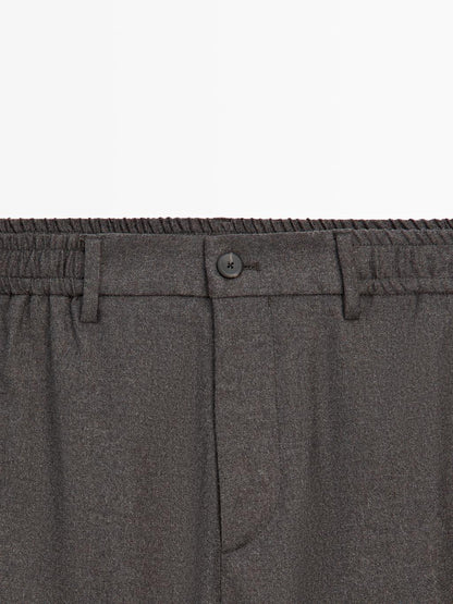 100% wool trousers with elasticated waistband