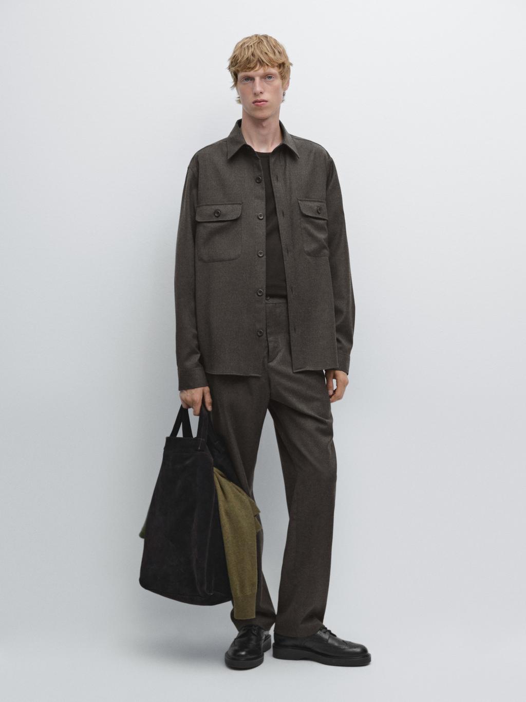 100% wool trousers with elasticated waistband