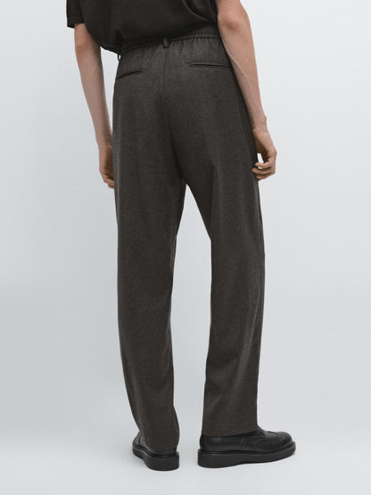 100% wool trousers with elasticated waistband
