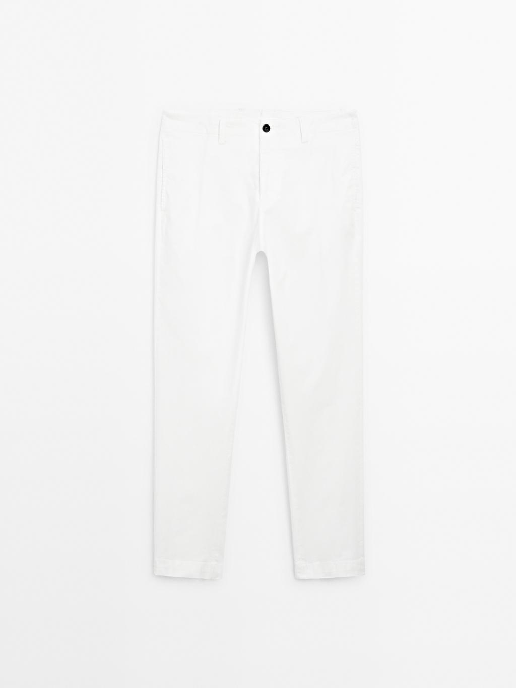 Slim fit textured trousers