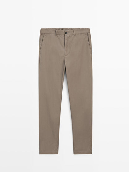 Jogger fit poplin trousers
