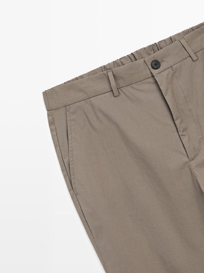 Jogger fit poplin trousers