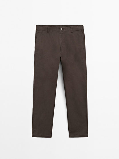 100% cotton wide-leg trousers