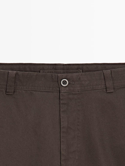 100% cotton wide-leg trousers