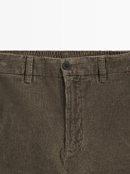 Straight-leg corduroy trousers