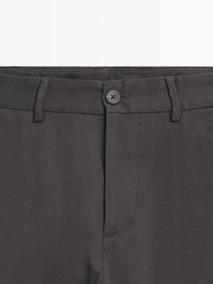Slim fit twill trousers