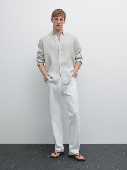 100% linen regular fit shirt