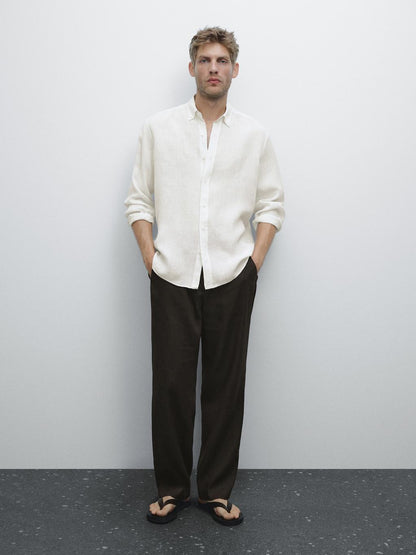 100% linen regular fit shirt