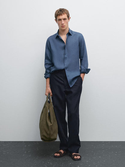 100% linen slim fit shirt