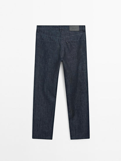 Lightweight tapered fit jeans